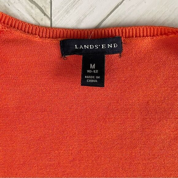 Lands End Cardigan with Ruffle Detail size Medium - Picture 3 of 6